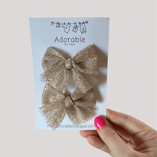 LIMITED EDITION TULLE BOWS - GOLD DUST - adorablethelabel