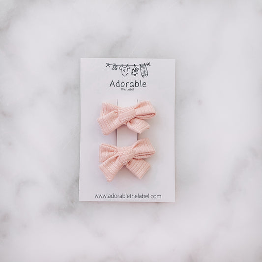 MINI BOWS - POINTELLE ROSA - adorablethelabel