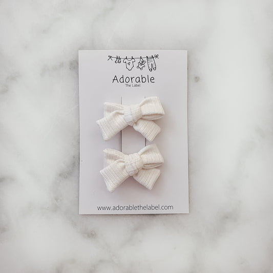 MINI BOWS - POINTELLE MILK WHITE