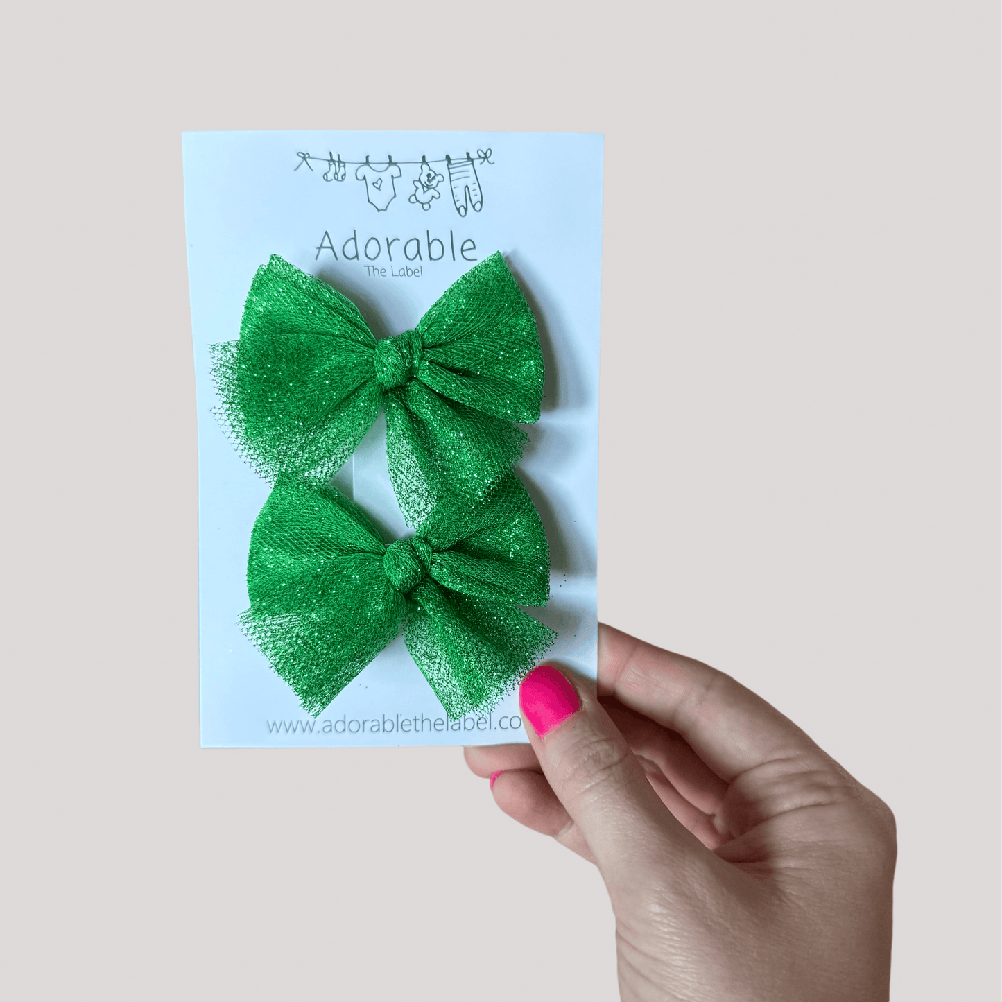 LIMITED EDITION TULLE BOWS - EMERALD TWINKLE - adorablethelabel