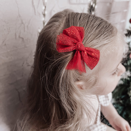 LIMITED EDITION TULLE BOWS - RED TWINKLE