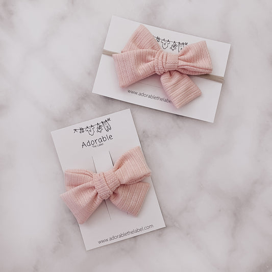 LARGE BOW - POINTELLE ROSA - adorablethelabel