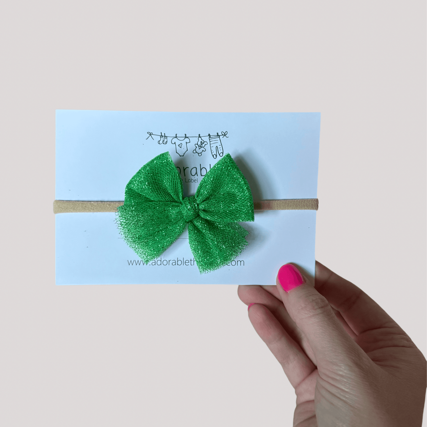 LIMITED EDITION TULLE BOWS - EMERALD TWINKLE - adorablethelabel