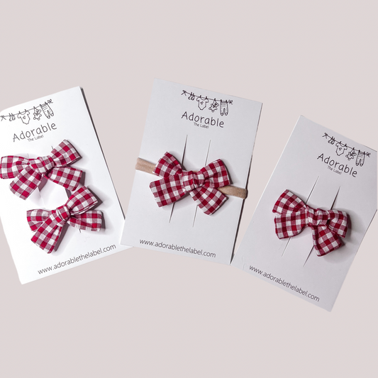 LIMITED EDITION MINI BOWS - RED GINGHAM