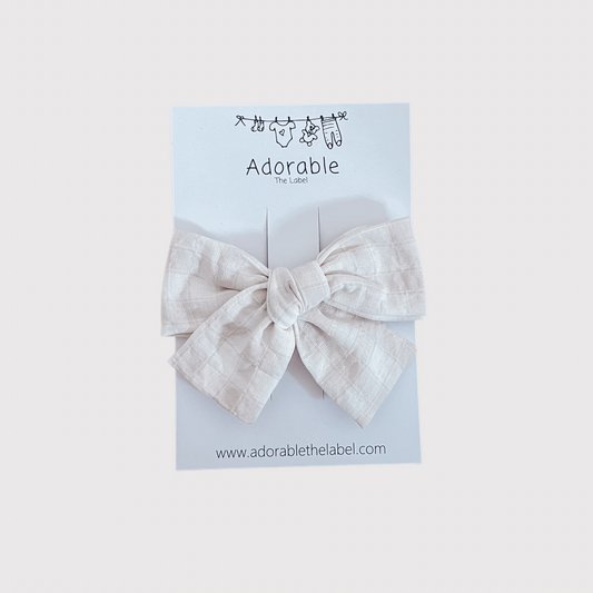 LARGE BOW - PALE GINGHAM