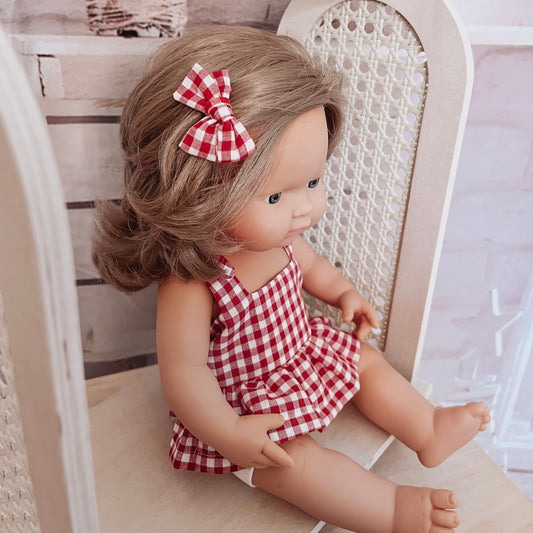 LIMITED EDITION DOLLY BOW CLIP - RED GINGHAM