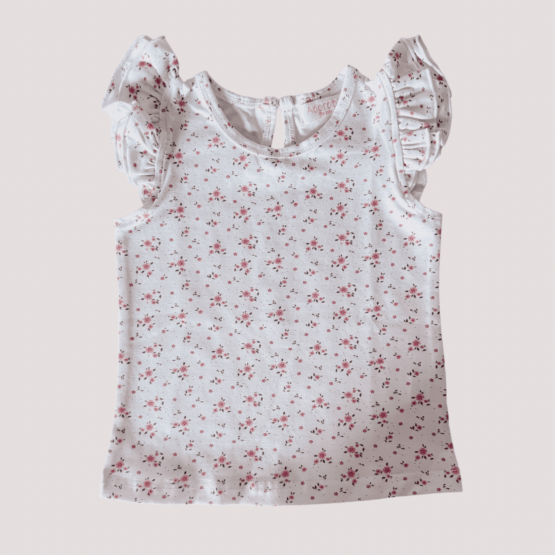 ADORABLE ESSENTIALS FLUTTER KEYHOLE TOP - ADORABLE BOUQUET - adorablethelabel