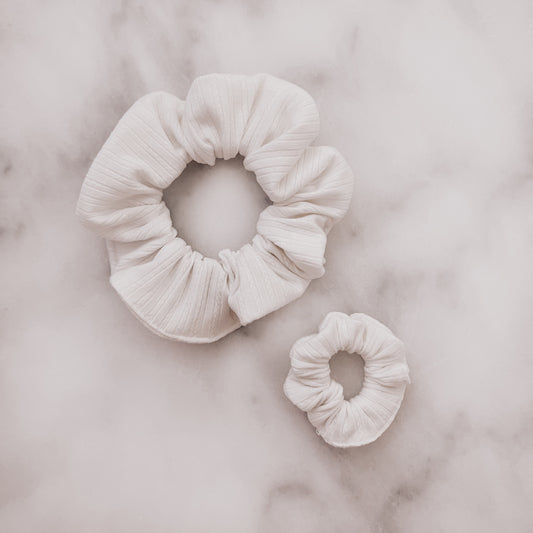 SCRUNCHIES - POINTELLE MILK WHITE - adorablethelabel