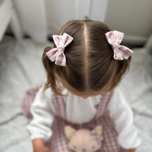 MINI BOWS - GINGHAM ROSE