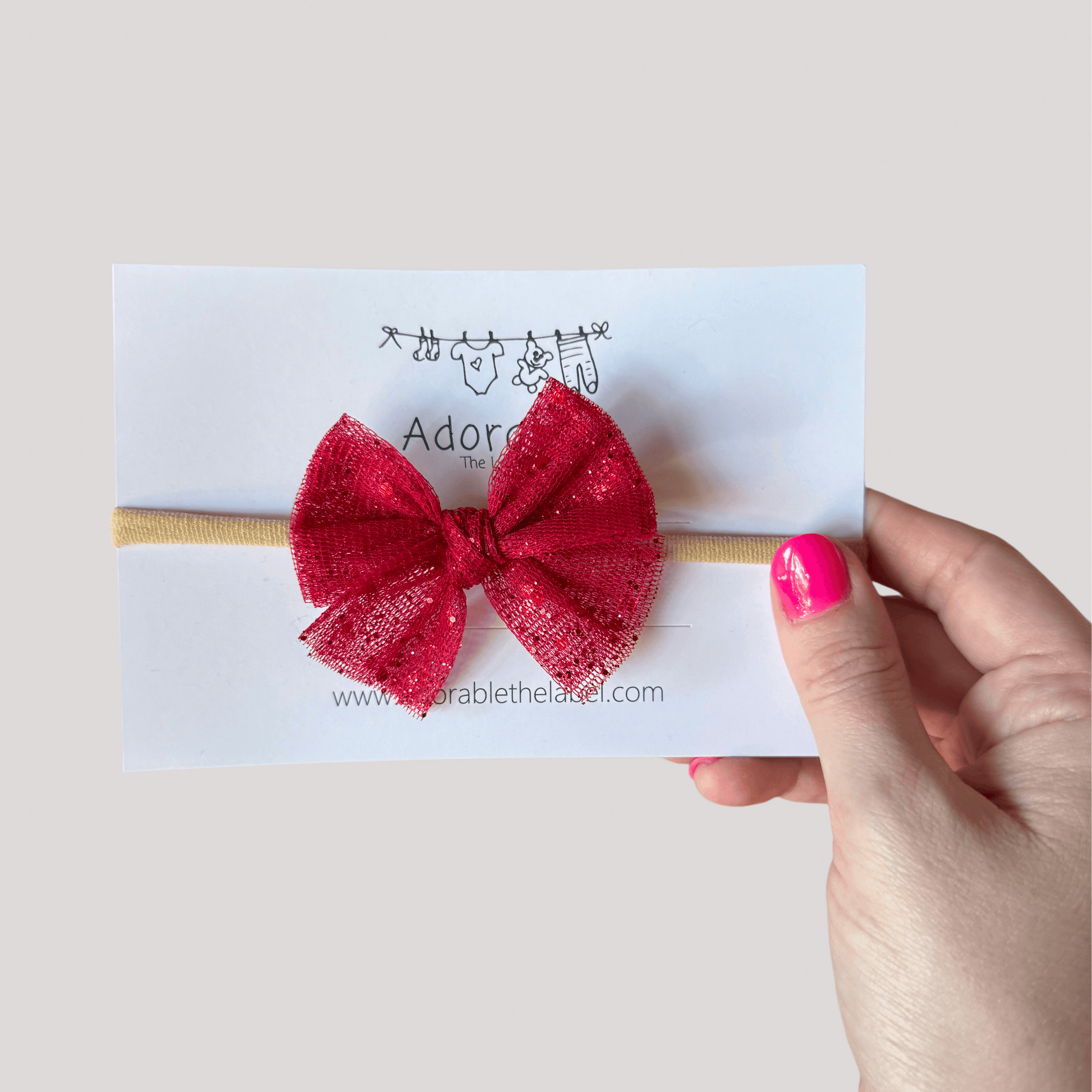 LIMITED EDITION TULLE BOWS - RED TWINKLE - adorablethelabel