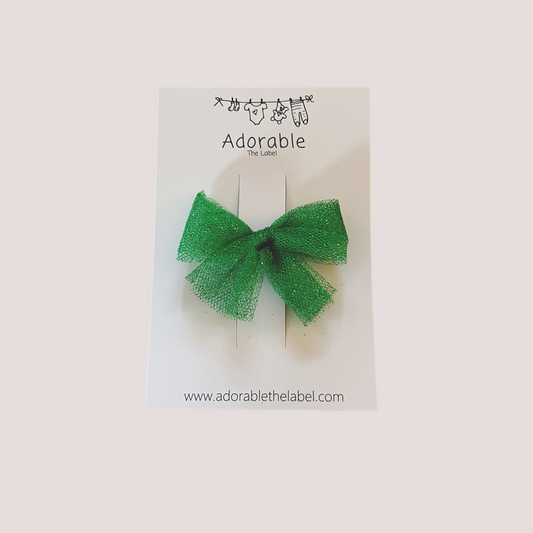 LIMITED EDITION TULLE BOWS - EMERALD TWINKLE