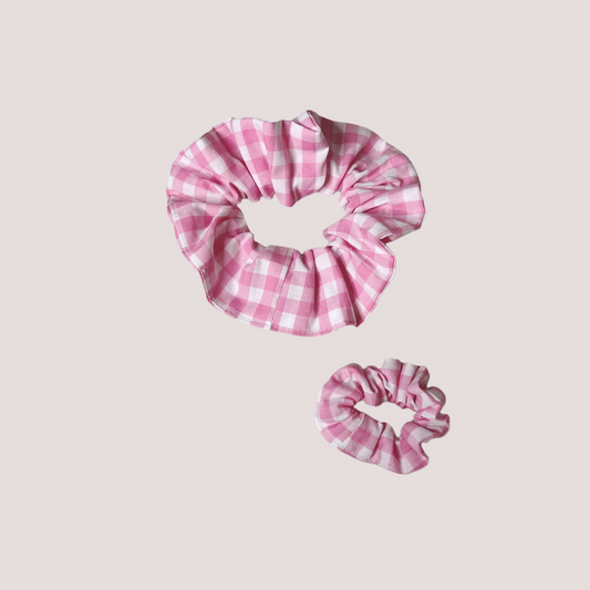 LIMITED EDITION SCRUNCHIES - PINK GINGHAM