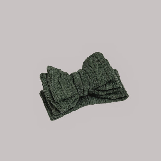 OVERSIZED TOPKNOT - CABLE KNIT - EMERALD