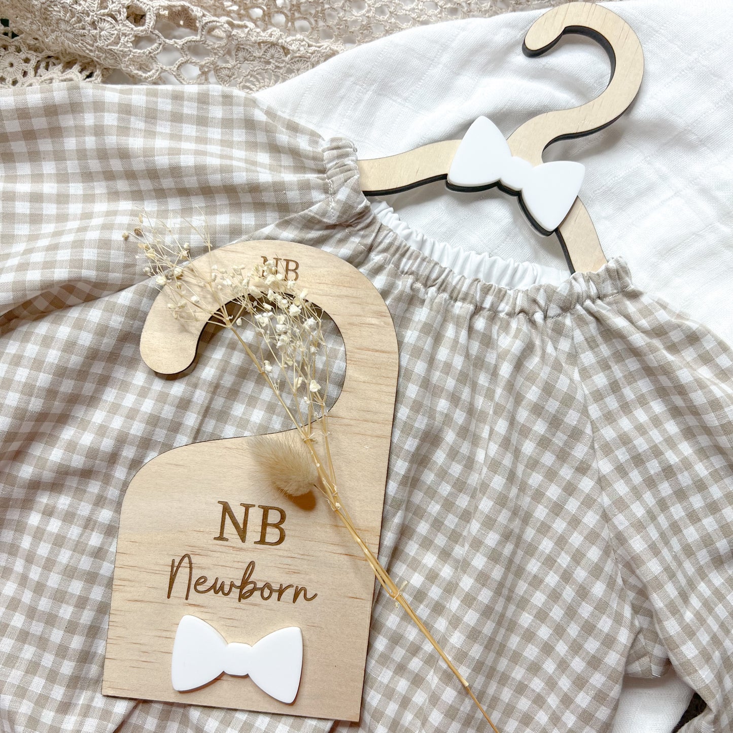 LIMITED EDITION LONG SLEEVE PUFF ROMPER - NEUTRAL GINGHAM