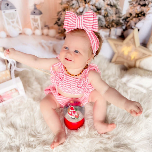 ADORABLE CHRISTMAS - OVERSIZED TOPKNOT - CANDY CANE